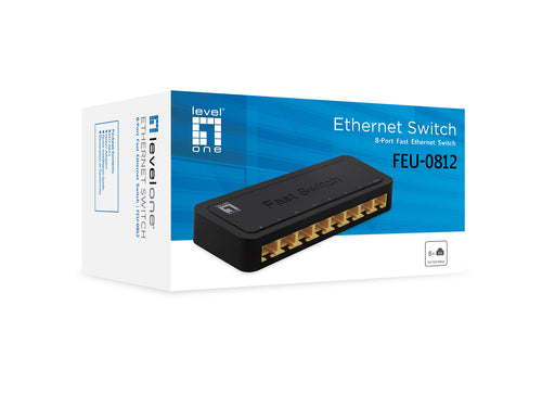 LevelOne FEU-0812 - 8-Port Fast Ethernet Switch Unmanaged Desktop Sized