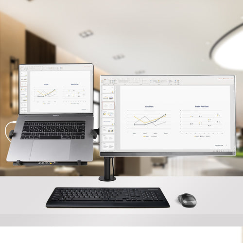 StarTech.com A2-LAPTOP-DESK-MOUNT - Monitor Arm with Laptop Tray Adjustable