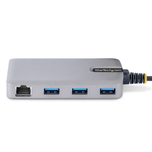 STARTECH.COM 3-PORT USB HUB W/ GIGABIT ETHERNET ADAPTER, PORTABLE, 3X USB-A 2 YR