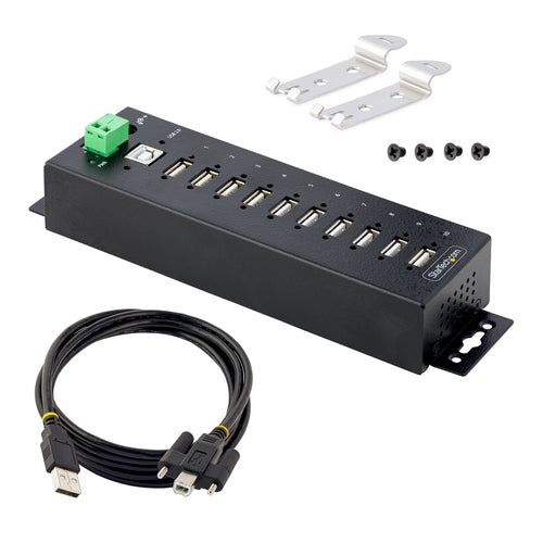 USB210AIND-USB-A-HUB - STARTECH.COM 10-PORT INDUSTRIAL USB 2.0 HUB, MOUNTABLE USB EXPANSION HUB 2 YR