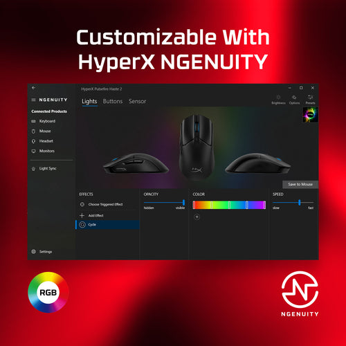 HP 6N0A7AA - HYPERX PULSEFIRE HASTE 2 GAMING MOUSE BLACK