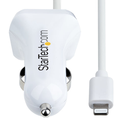 StarTech.com USBLT2PCARW2 - Lightning Car Charger w/ Cable 2 Ports