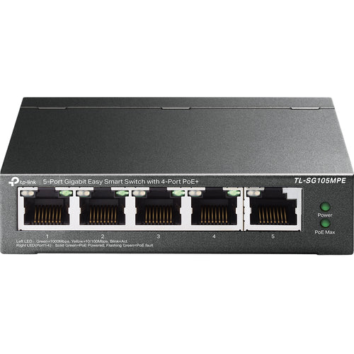 TP-Link TL-SG105MPE - TP LINK 5-Port Gigabit Easy Smart Switch with 4-Port PoE+