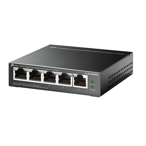 TP-Link TL-SG105MPE - TP LINK 5-Port Gigabit Easy Smart Switch with 4-Port PoE+