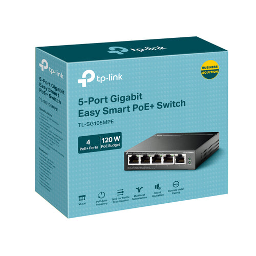 TP-Link TL-SG105MPE - TP LINK 5-Port Gigabit Easy Smart Switch with 4-Port PoE+