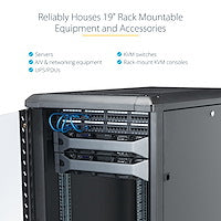 StarTech.com RK1836BKF - Rack - Server Cabinet - 18U - Lockable