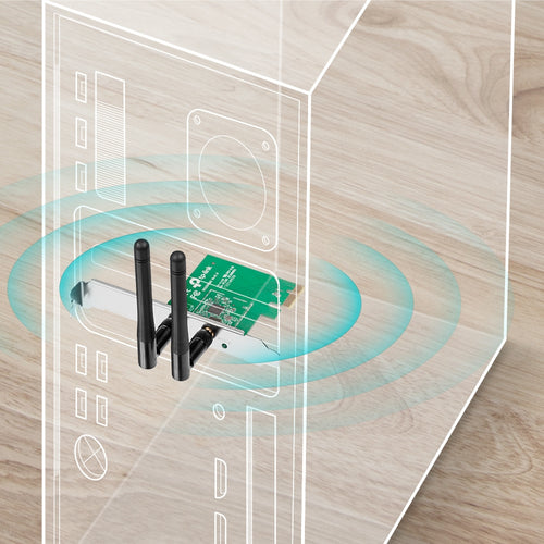 TL-WN881ND - TP-Link 300Mbps Wireless N PCI Express Adapter,Atheros, 2T2R, 2 detachable antenna