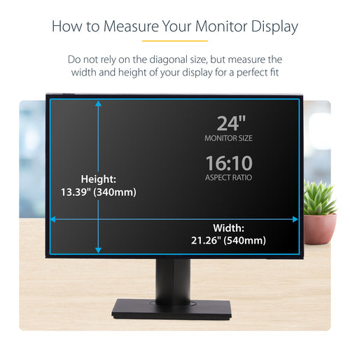STARTECH.COM 24-INCH 16:10 MONITOR PRIVACY SCREEN, HANGING FILTER/SHIELD, 2 YR
