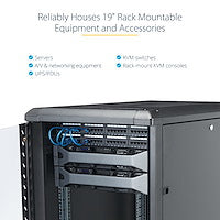 StarTech.com RK1536BKF - 15U 19in Mobile IT Server Rack Cabinet