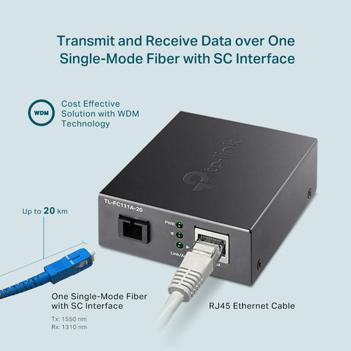 TP-Link TL-FC111A-20 - TP LINK TL-FC111A-20 10/100 Mbps WDM Media Converter