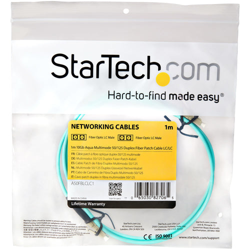 STARTECH.COM 1M LC/UPC TO LC/UPC OM3 MULTIMODE FIBER OPTIC CABLE, LTW