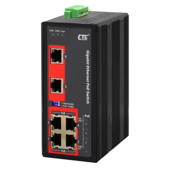 CTCUNION 6 Port Gigabit Unmanaged PoE Switch -10C 60C