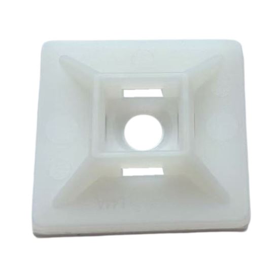 DYNAMIX 28 x 28mm Self Adhesive Natural Cable Ties Mount Pack of 100
