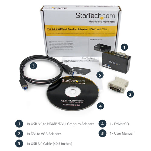 StarTech.com USB32HDDVII - USB 3.0 HDMI and DVI Graphics Adapter