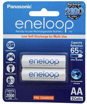 Panasonic Eneloop AA 2000mAh Rechargeable Batteries 2 Pack P