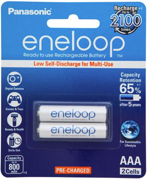 Panasonic Eneloop AAA 800mAh Rechargeable Batteries 2 Pack P