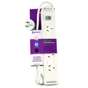 SPB0123 - Sansai 4 Way Basic Powerboard with Master Switch