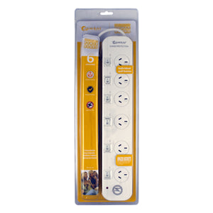 Sansai 6 Way Surge Powerboard with Individual Switches SPB01