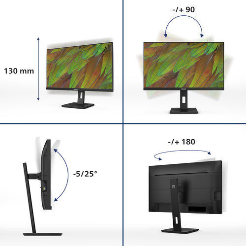 27B1U3900/75 - PHILIPS 27B1U3900/75 27" 16:9 4K UHD IPS LED 60HZ,4MS,USB-C DOCK,HDMI,DP,SPKR,H/ADJ,4YR