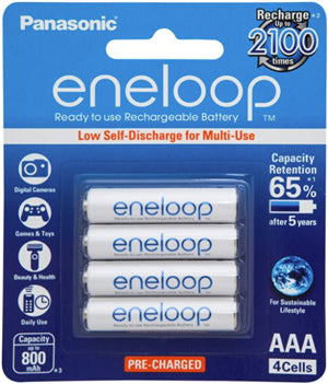 Panasonic Eneloop AAA 800mAh Rechargeable Batteries 4 Pack P
