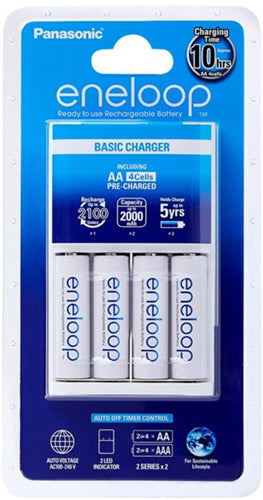 Panasonic Eneloop Overnight Charger + 4 AA Batteries PA4206