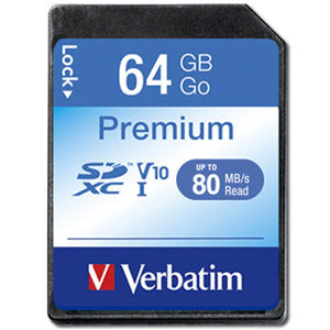 FS156-X64 - Verbatim Premium SDXC Class 10 Card 64GB