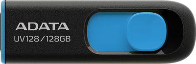 FP276-Y28 - ADATA UV128 Dashdrive einziehbarer USB 3.0 128 GB Blau/Schwarz Flash-Laufwerk