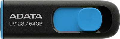 FP276-X64 - ADATA UV128 Dashdrive einziehbarer USB 3.0 64GB Blau/Schwarz Flash-Laufwerk