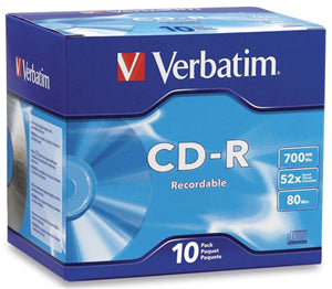 MV101 - Verbatim CD-R 700MB 52x 10 Pack with Jewel Cases