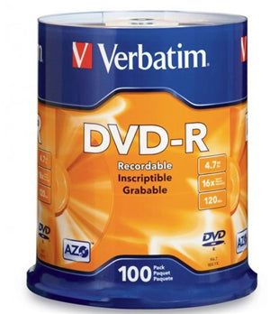 MV270 - Verbatim DVD-R 4.7GB 16x 100 Pack on Spindle