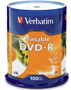 MV271 - Verbatim DVD-R 4,7GB 16x Weiß bedruckbar 100er Spindel