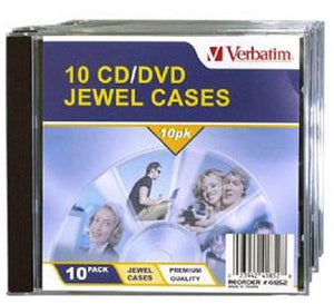 MV810 - Verbatim CD/DVD 10 Pack Clear Jewel Cases