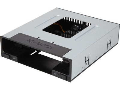 ICY Dock flexiDOCK MB795SP-B Single 5.25" Bay Combines a 3.5" & 2.5" Hot-Swappable HDD or SSD Drive Bay into a Single 5.25" Bay