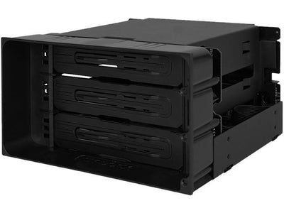 ICY Dock flexiDOCK MB830SP-B Tray-Less 3 Bay Removable 3.5" SATA / SAS Hard Drive Docking Enclosure in 2 x 5.25" Bays with Cables