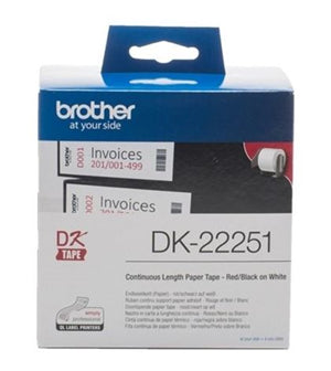 BCC76 - Brother DK22251 Continuous Length Paper Label Tape Red and Black