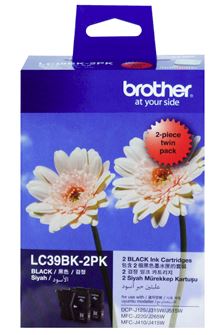 BCK19 - Brother LC39BK2PK Black Ink Cartridge Twin Pack