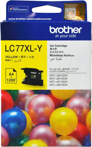 Brother LC77XLY Yellow High Yield Ink Cartridge BCK59Y