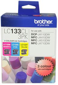 BCK62 - Brother LC133CL3PK CMY Colour Ink Cartridges (Triple Pack)