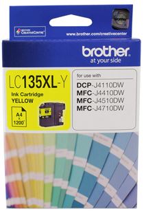 BCK65Y - Brother LC135XLY Yellow High Yield Ink Cartridge