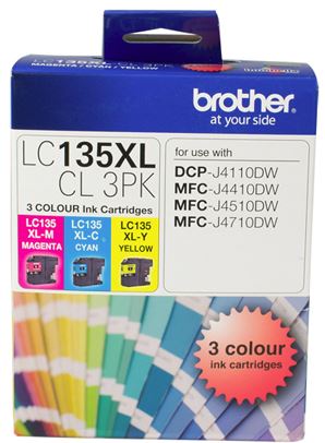BCK66 - Brother LC135XLCL3PK CMY Colour High Yield Ink Cartridge (Triple Pack)