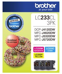 BCK71 - Brother LC233CL3PK CMY Colour Ink Cartridges (Triple Pack)