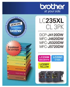 BCK75 - Brother LC235XLCL3PK CMY Colour High Yield Ink Cartridge (Triple Pack)