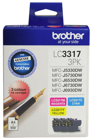 BCK873PK - Brother LC33173PK 3 pack CMY Ink Cartridges