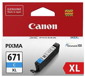 PB0182H - Canon CLI671XLC Cyan High Yield Ink Cartridge