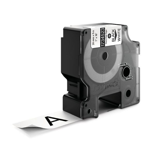 DYMO 1734523 - Genuine Rhino Industrial Label -Permanent 24mm Black on White. For labeling panels