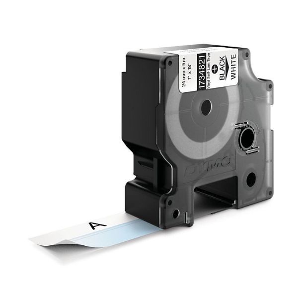 DYMO 1734821 - Genuine Rhino IndustrialLabel Self-Laminating Tape. 24mm Black on White.