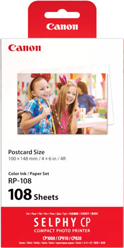 Canon RP-108 Selphy 6x4 Photo Paper & Ink Kit - 108 Sheets P
