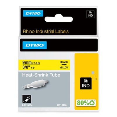 18054 - Dymo Rhino H/S Lbl 9mm Yellow