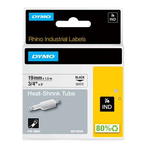 18057 - Dymo Rhno Tube Ht Shrk 19mm Wh