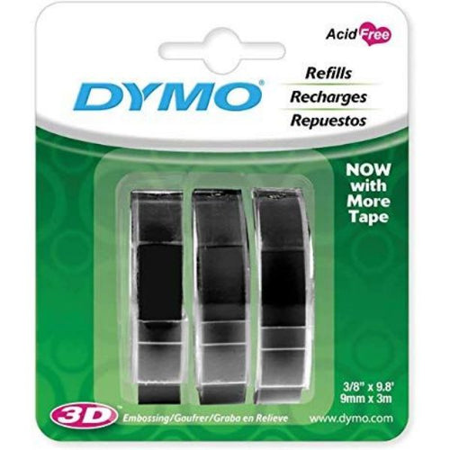 1741670 - DYMO 1741670 - Genuine Embossing Label Tape. 3PK 9mm x 3m. indoors or outdoors